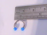 Surgical Steel Blue Opal Daith Rook Tragus Hoop Ring Horseshoe Piercing 16 gauge - I Love My Piercings!