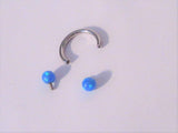 Surgical Steel Blue Opal Daith Rook Tragus Hoop Ring Horseshoe Piercing 16 gauge - I Love My Piercings!