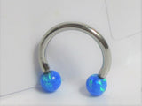 Surgical Steel Blue Opal Daith Rook Tragus Hoop Ring Horseshoe Piercing 16 gauge - I Love My Piercings!