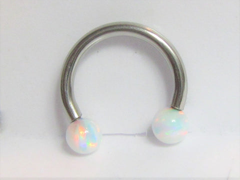 White Opal Daith Rook Tragus Lip Septum Hoop Ring Horseshoe Piercing 16 gauge - I Love My Piercings!