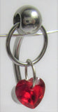 Surgical Steel Red Heart Hoop Dangle VCH Vertical Clitoral Clit Hood 14g - I Love My Piercings!