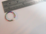 White Opal Solitaire Hoop Ring 16 gauge 16g 10 mm Diameter - I Love My Piercings!