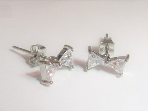 Surgical Steel Bow Tie Earrings Studs - I Love My Piercings!