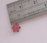 Micro Dermal Anchor Dark Pink Gem Flower Top 14 gauge - I Love My Piercings!