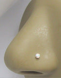 Sterling Silver 2.5mm White Opal Nose Ring Pin L Shape Bent Stud Post 22 gauge 22g - I Love My Piercings!