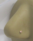 18k Gold 2mm Pink Purple Clear CZ Nose Stud Earring Straight Pin Post L Shape 22 - I Love My Piercings!