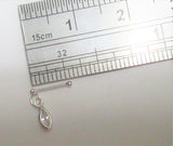 Sterling Silver L Shape Straight Pin Marquise Crystal Dangle Nose Stud Bone Post Ring 22 gauge 22g - I Love My Piercings!