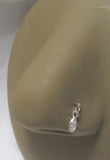 Sterling Silver L Shape Straight Pin Marquise Crystal Dangle Nose Stud Bone Post Ring 22 gauge 22g - I Love My Piercings!