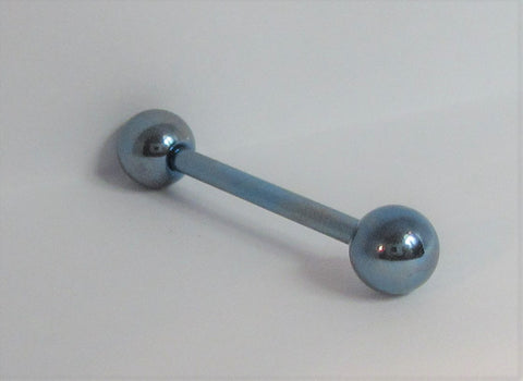 Blue Titanium Straight Barbell 14 gauge 5/8 inch long - I Love My Piercings!