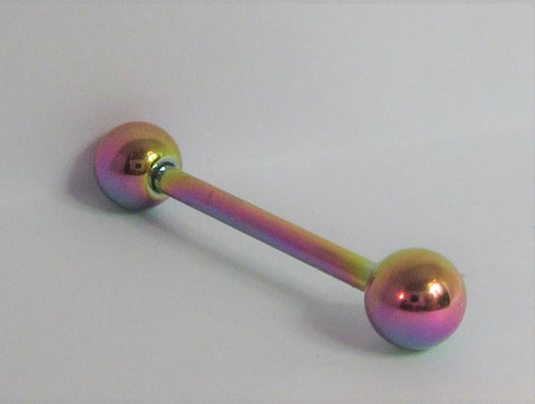 Oil Slick Titanium Straight Barbell 14 gauge 5/8 inch long - I Love My Piercings!