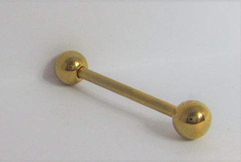 Gold Titanium Straight Barbell 14 gauge 5/8 inch long - I Love My Piercings!