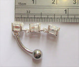 Surgical Steel VCH Vertical Clitoral Jewelry Hood Christina Clear Oval Crystal Barbell 14 gauge 14g - I Love My Piercings!