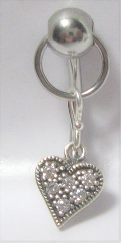 Heart Ornate Dangle VCH Vertical Clitoral Clit Hood Bar Post Ring 14g - I Love My Piercings!