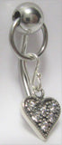 Heart Ornate Dangle VCH Vertical Clitoral Clit Hood Bar Post Ring 14g - I Love My Piercings!