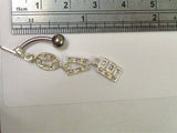 Surgical Steel and Sterling Silver LOVE Crystal Dangle VCH Jewelry Clit Hood Ring 14 gauge - I Love My Piercings!