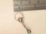 Clear 10 Stone Crystal Hoop Dangle Barbell VCH Clit Clitoral Hood Ring 14 gauge - I Love My Piercings!