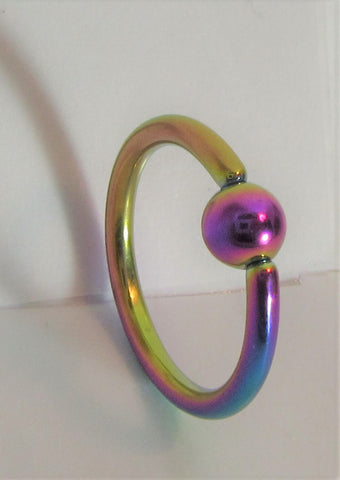 Oil Slick Grade 23 Titanium Conch Hoop Ring 14 gauge 14g 12 mm Diameter - I Love My Piercings!