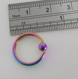 Oil Slick Grade 23 Titanium Conch Hoop Ring 14 gauge 14g 12 mm Diameter - I Love My Piercings!