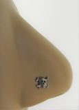 Sterling Silver Nose Stud Pin Ring Bent L Shape Skull Crossbones 22 gauge 22g - I Love My Piercings!