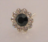 Sterling Silver Loaded Black Clear Gem Nose Bent L Shape Stud Pin Post 20 gauge - I Love My Piercings!