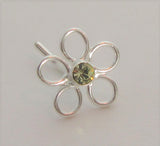 Sterling Silver Large Coiled Flower Nose Bent L Shape Stud Pin Post 20 gauge 20g - I Love My Piercings!