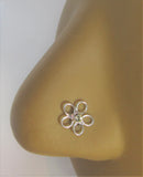 Sterling Silver Large Coiled Flower Nose Bent L Shape Stud Pin Post 20 gauge 20g - I Love My Piercings!