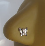 Sterling Silver Butterfly Nose Bent L Shape Stud Pin Post 20 gauge 20g - I Love My Piercings!