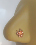 18k Rose Gold Plated Spider Nose Bent L Shape Stud Pin Post 20 gauge 20g - I Love My Piercings!