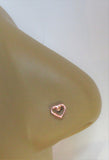 18k Rose Gold Plated Open Heart Nose Bent L Shape Stud Pin Post 20 gauge 20g - I Love My Piercings!