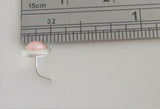 Sterling Silver Nose Stud Pin Ring Bent L Shape Pink Swarovski Pearl 20 gauge - I Love My Piercings!