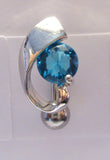 Surgical Steel VCH Jewelry Hood Cover  Curved Barbell Aqua Crystal 14 gauge 14g - I Love My Piercings!