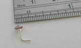 Sterling Silver Nose Stud Pin Ring Bent L Shape Howlite Stone 20 gauge 20g - I Love My Piercings!