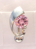 Surgical Steel VCH Jewelry Hood Cover Curved Barbell Pink Crystal 14 gauge 14g - I Love My Piercings!