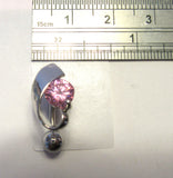 Surgical Steel VCH Jewelry Hood Cover Curved Barbell Pink Crystal 14 gauge 14g - I Love My Piercings!