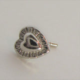 Sterling Silver Nose Stud Pin Ring Bent L Shape Raised Heart 20g 20 gauge - I Love My Piercings!