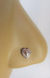 Sterling Silver Nose Stud Pin Ring Bent L Shape Raised Heart 20g 20 gauge - I Love My Piercings!