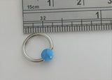 Surgical Steel Turquoise Stone Belly Hoop Ring 16 gauge 16g - I Love My Piercings!