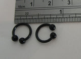 Black Flexible Bioplast Hospital Retainers No Metal Horseshoes 16 gauge 8mm Diameter - I Love My Piercings!