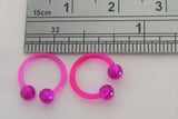 Purple Flexible Bioplast Hospital Retainers No Metal Horseshoes 16 gauge 8mm Diameter - I Love My Piercings!