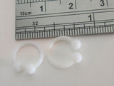 White Flexible Bioplast Hospital Retainers No Metal Horseshoes 16 gauge 8mm Diameter - I Love My Piercings!