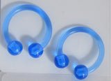 Dark Blue Flexible Bioplast Hospital Retainers No Metal Horseshoes 16 gauge 8mm Diameter - I Love My Piercings!