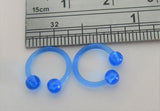 Dark Blue Flexible Bioplast Hospital Retainers No Metal Horseshoes 16 gauge 8mm Diameter - I Love My Piercings!