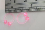 Pink Flexible Bioplast Hospital Retainers No Metal Horseshoes 16 gauge 8mm Diameter - I Love My Piercings!