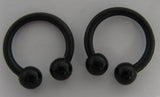 Black Flexible Bioplast Hospital Retainers No Metal Horseshoes 16 gauge 8mm Diameter - I Love My Piercings!