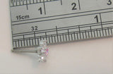 Surgical Steel Clear Pink Crystal Loaded Flower Ball End Nose Bone 20 gauge - I Love My Piercings!