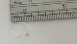 Sterling Silver Twisted Nose Clear Gem Stud Hoop 22 gauge 22g 8 mm Diameter - I Love My Piercings!