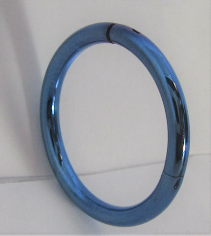 Blue Titanium Hinged Seamless Continuous Hoop 14 gauge 14g 12mm Diameter - I Love My Piercings!