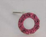 Sterling Silver Nose Stud Pin Ring Bent L Shape Round Pink Swarovski 20 gauge - I Love My Piercings!