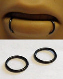 BLACK Segment Seamless SNAKE BITES Lip Hoops Rings  14g 14 gauge 8mm Diameter - I Love My Piercings!