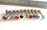 10 Crystal Helix Cartilage Tragus Straight Barbells Rings Studs 16 gauge 16g - I Love My Piercings!